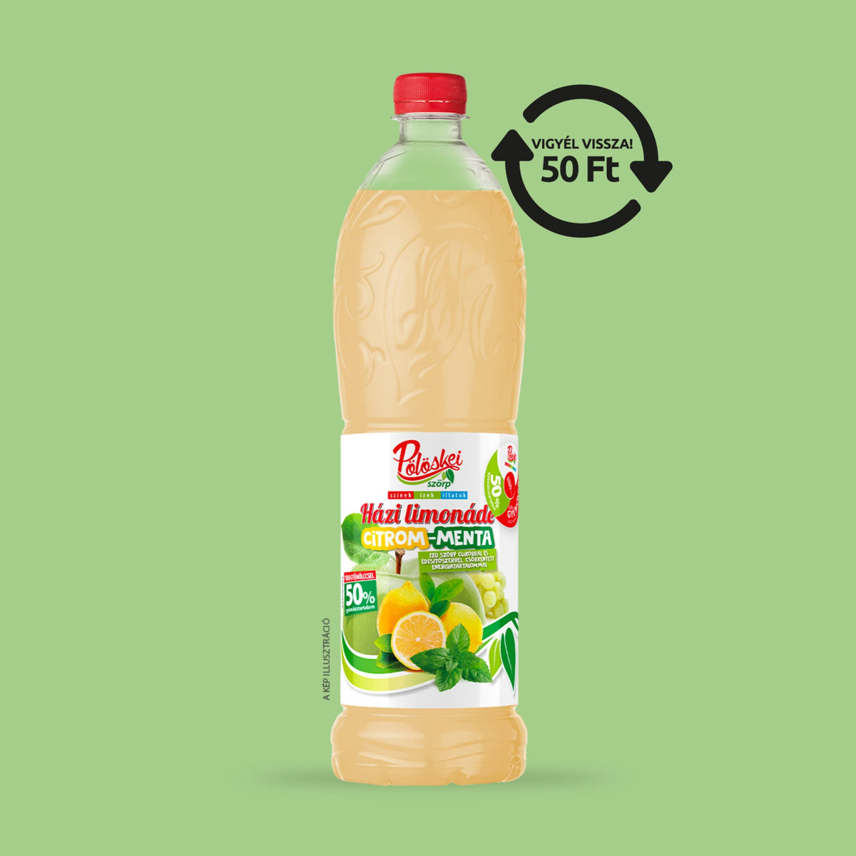 Pölöskei Citrom-Menta ízű szörp 1L 50%