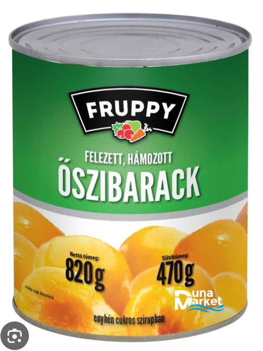 FRUPPY 820g Őszibarack felezett, hámozott
