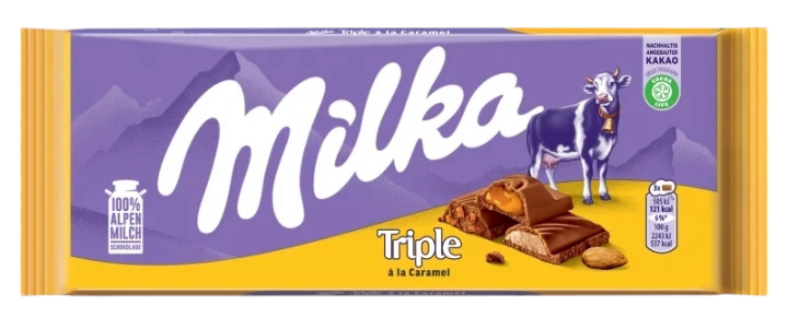 Milka 90g Triple Caramel