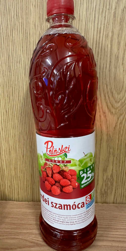 Pölöskei Erdei Szamóca ízű 25 % szirup(szörp)  1L