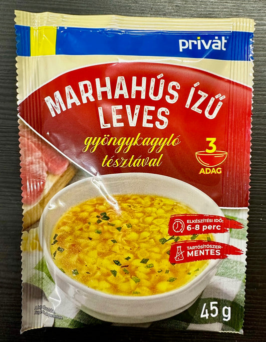 PRIVÁT Marhahús ízű leves gyöngykagyló tésztával 45 g /3 adag/